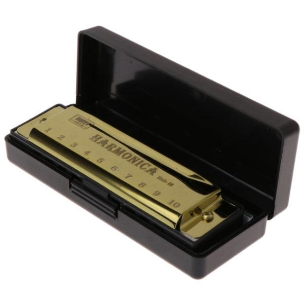 10 Holes Key of Blues Harmonica Musical Instrument