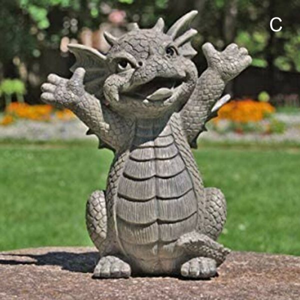 Dragon Garden Decoration 16cm Resin Outdoor Statue