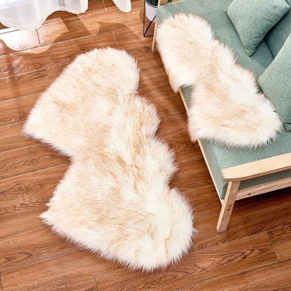 Faux Fur Carpet Heart Shaped Rug