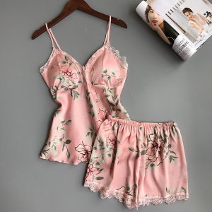 Ladies Nightwear Silk Floral Sleepwear