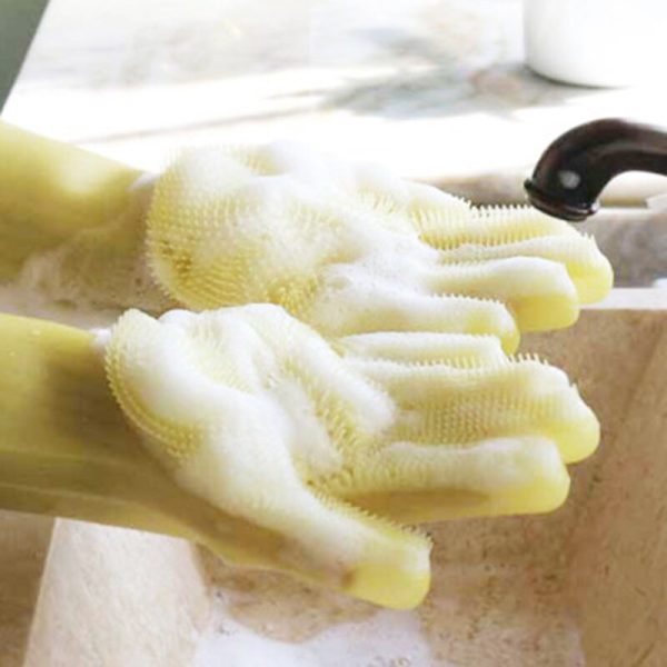 Magic Dishwashing Gloves Brush Palm