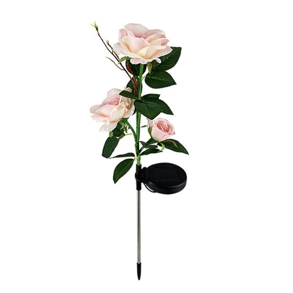 Spring Artificial Rose Solar Garden Stake Lights