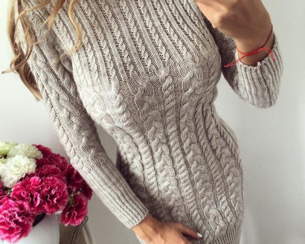 Warm Sweater Bandage Dress