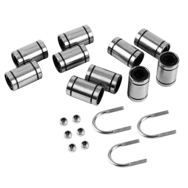 10x LM8UU Bearings + 3x U-bolts + 6x M3 Locking Screws Kit For 3D Printer Parts