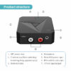 2 In 1 NFC-enabled bluetooth V5.0 Audio Transmitter Receiver 3.5mm Aux RCA Wireless Audio Adapter For TV PC Headphone Car Stereo System Home Sound System