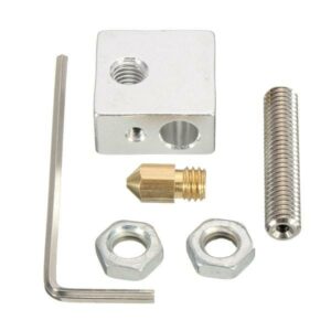 3D Printer Extruder Nozzle Print Head + Nozzle Throat + Heater Block Kit