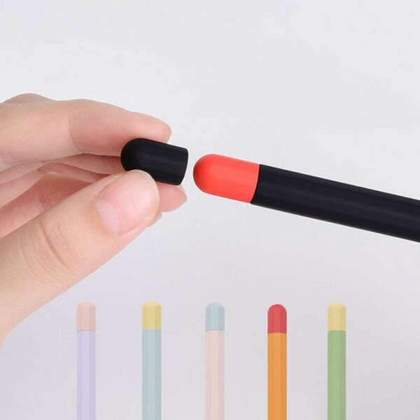 Anti-Slip Anti-Fall Silicone Touch Screen Stylus Pen Protective Case with Cap for Apple Pencil 2nd Generation