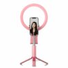 360 Rotation Live Video Shooting with LED Mirror Fill Light Extendable bluetooth Remote Selfie Stick