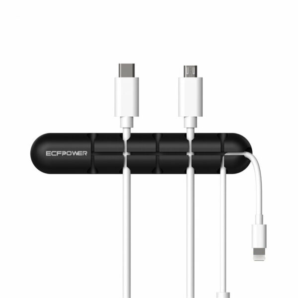 ECFPOWER Crossed 5-Channel Silicone Wire Clip Holder Earphone USB Cable Cord Winder Wrap Cable Organizer Management