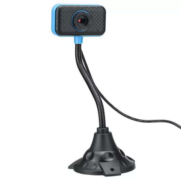 HD 640*480P Flexible Free Rotation USB Webcam Conference Live Manual Focus Plug and Play Computer Camera Built-in Noise Reduction Microphone for PC Laptop