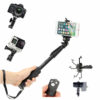 YT-1288 Extendable bluetooth Remote Control Mirror Selfie Stick Monopod for Cell Phone Gopro Camera