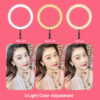 10 Inches 2200-12000K Dimmable LED Selfie Ring Light with Phone Holder Telescopic Base for TikTok Youtube Video Live