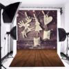 5 x 7 FT Christmas Theme Christmas Gift Elk Wood Board Photo Vinyl Background