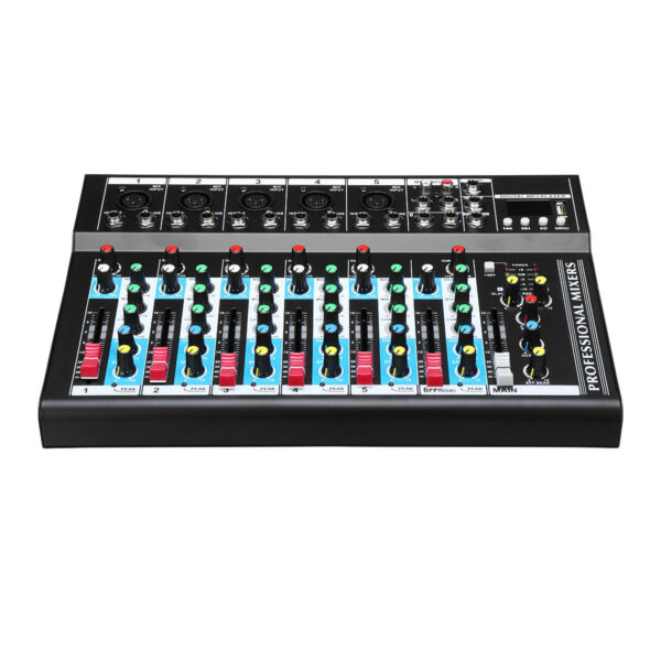 7 Channel USB Portable Monitor Mixer bluetooth Live Studio Audio Mixing Console for Karaoke DJ