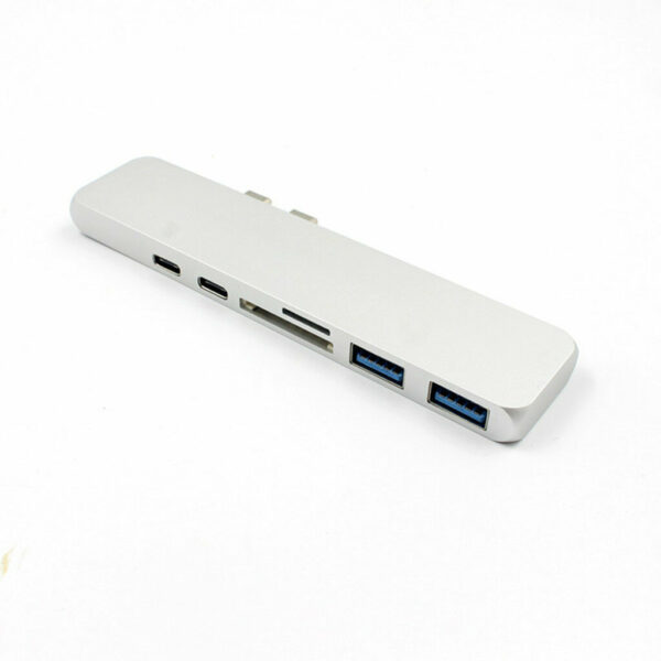 7-In-1 Aluminum Type-C Converter Adapter USB HDMI TF Card Reader Hub with USB 3.0 Type C HDMI TF Card SD Card Interface