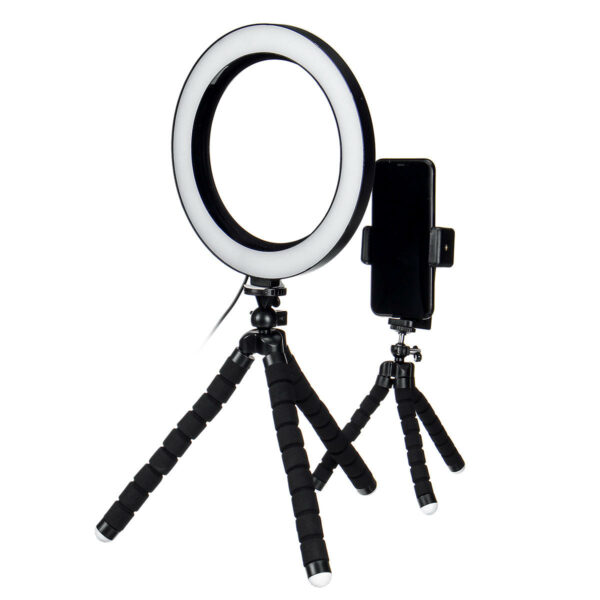 8.3/11inch 8/10W 56/80 Lamp Beads USB Double Bracket Round Tripod Photography Light LED Beauty Fill Light Desktop Flash Ring Light