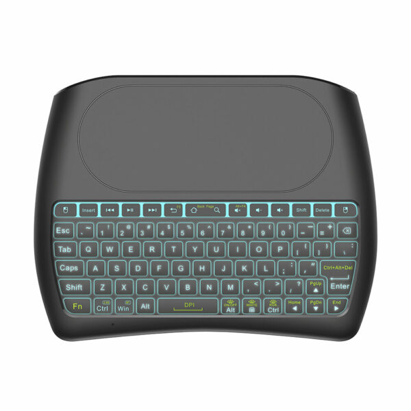 D8 USB 2.4G Wireless Mini Keyboard with 4.5 inch Touchpad Air Mouse Remote 7 Color Backlight Smart Remote Control