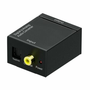 Digital Optical Coax to Analog RCA L/R Audio Converter Adapter with Fiber Cable