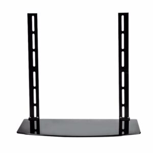 Glass Shelf TV Wall Mount Bracket Component Above Below Under Cable Box DVR DVD