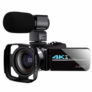 KOMERY AF2 48M 4K Video Camera for Vlogging Live Camcorder NightShot Anti-shake Camcorder WIFI APP Control DV Video Recording with Microphone Lens Light Stabilizer