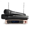 UHF Wireless Microphone System LCD Display Dual Handheld Mic Party KTV Cordless Microphones