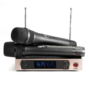 UHF Wireless Microphone System LCD Display Dual Handheld Mic Party KTV Cordless Microphones