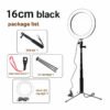 Yingnuost 5500K Dimmable Video Light 16cm LED Ring Lamp with Wrench Selfie Stick tripod for Youtube Tik Tok Live Streaming