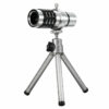 12X Zoom 80° Angle Optical Telephoto Telescope Lens with Aluminum Tripod Mount Holder for Smartphone Camera