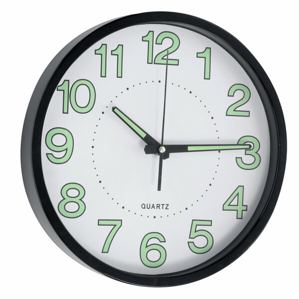 12inch Wall Clock Silent Quartz Luminous Wall Night Clocks Black/White