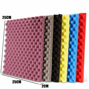 6Pcs 25x25x2cm Acoustic Foam Panel Sound Stop Absorption Sponge for Studio