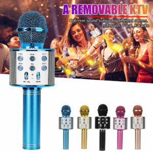 858 Wirelss bluetooth Microphone DSP Noise Reduction Karaoke Mic Recorder HIFI Stereo Speaker Portable Handheld Singing Player for KTV Party