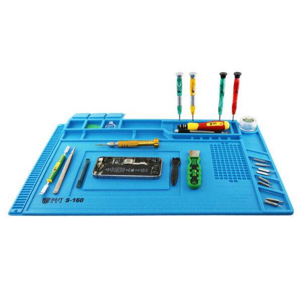 BEST S160 Magnetic Heat Insulation Silicone Pad Desk Mat Maintenance Platform BGA Soldering Repair Station