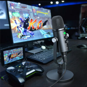 BM-86 Condenser Microphone HIFI DSP Noise Reduction Reverberation Adjustable Built-In Sound Card USB Wired Microphone for YouTube Broadcast Recording Gaming