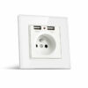 BONDA Socket Switch Dual USB 86*86 PC Glass Panel Eu German France Plug Wall Socket Smart Home Series Switch