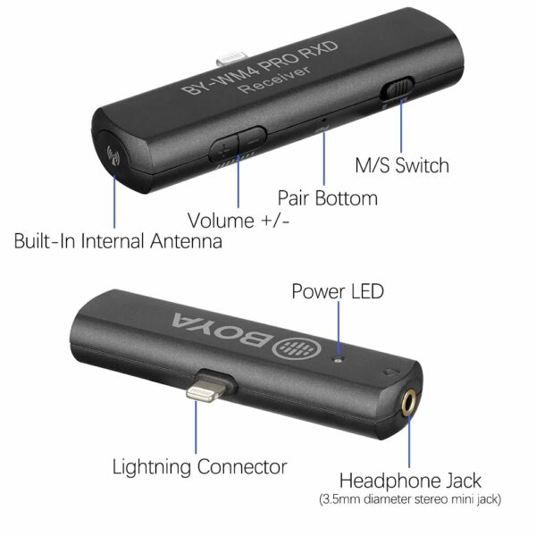 BOYA BY-WM4 Pro RXD Wireless Receiver for iPhone 11 Pro Max Xs Xr for iPad Lighting Device for K1 K2 Video Microphone System