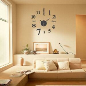 DIY Mini Modern Art Mirror Wall Clock 3D Sticker Design Home Office Room Decor