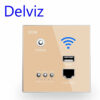 Delviz 220V 300Mbps Wireless WiFi Socket RJ45 Embedded Wall WIFI Route AP Relay Smart USB Socket Crystal Glass Panel