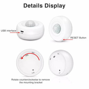 EARYKONG Wireless WIFI Ceiling PIR Mition Detector PIR Alarm Sensor Human Body Infrared Security Detector Work with Smart Life Alexa Google Home