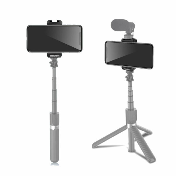 ELEGIANT EGP-A01 2PCS Phone Tripod Mount Smartphone Holder Phone Clip with Cold Shoe Mount & 1/4 Inch Screw