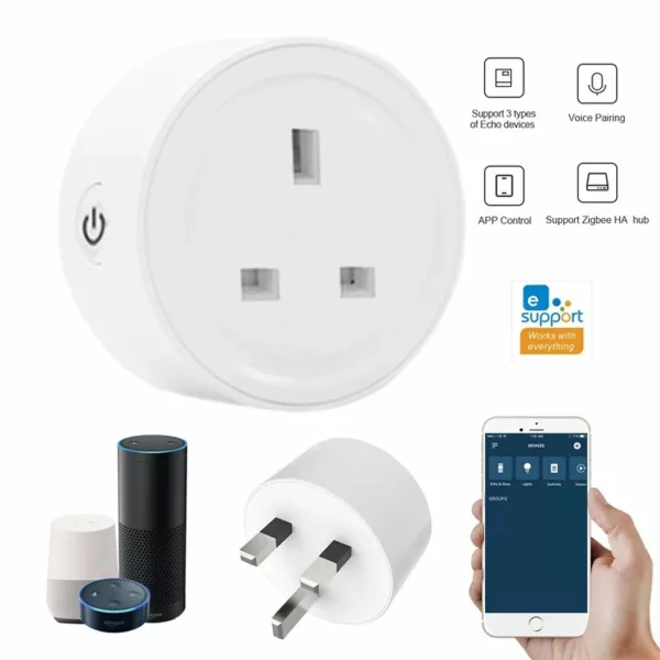 EWelink Tuya ZB UK Plug Smart Socket Mini Switch Voice Control Plug Works with Alexa Google Home