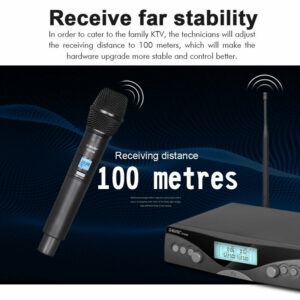 G320AM Wireless Microphone Dual channel UHF Automatic Handheld Microphone Frequency Adjustable 100M Receive