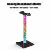 Headphones Stand Dual USB Ports RGB Luminous Touch Control Gaming Headphones Holder Headset Earphone Hanger