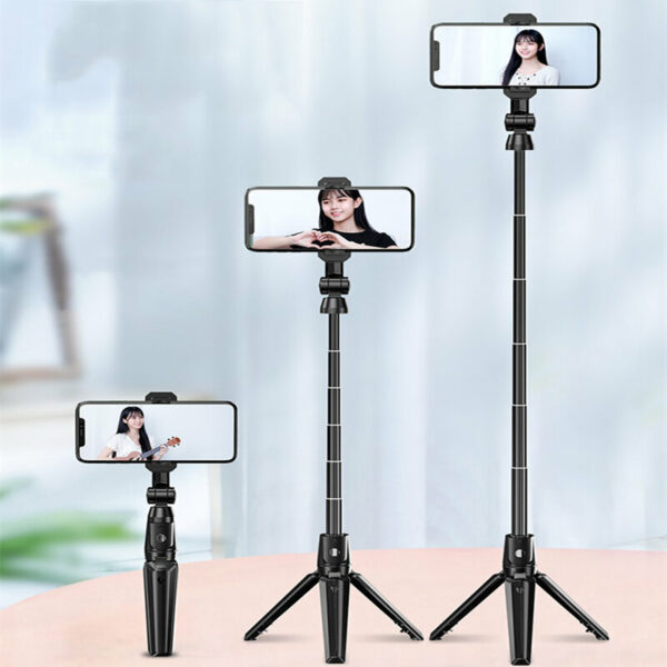 K21 Selfie Stick Tripod bluetooth Remote Control Foldable Light Weight Tripod 360 Degree Rotating Expandable Phone Holder