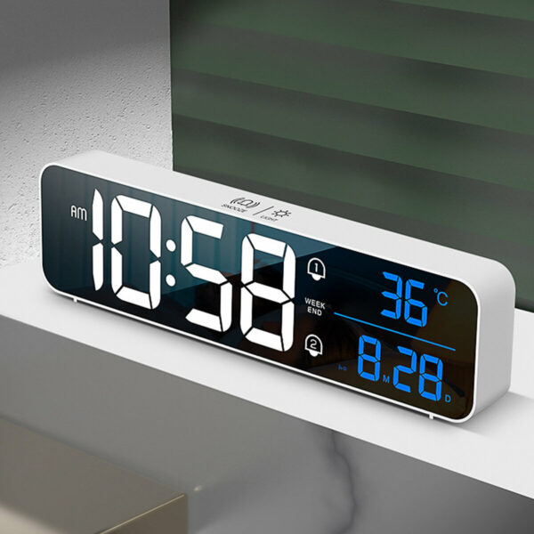 LED Digital Alarm Clock Watch Table Digital Snooze USB Wireless Mirror Clocks for Bedrooms