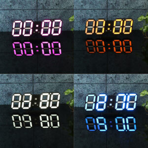 Large Modern Design Digital Led Wall Clock Watches 24 Or 12-Hour Display