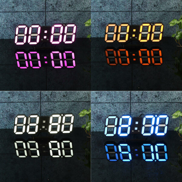 Large Modern Design Digital Led Wall Clock Watches 24 Or 12-Hour Display