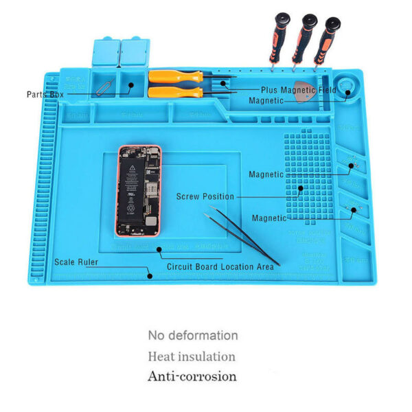 Magnetic Heat Insulation Silicone Pad Desk Mat Resistant Hot Soldering Station Repair Pad Platform