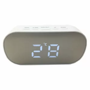 Multifunctional LCD Screen Electronic Clock Silent Mirror Slarm Clock LED Temperature Timer