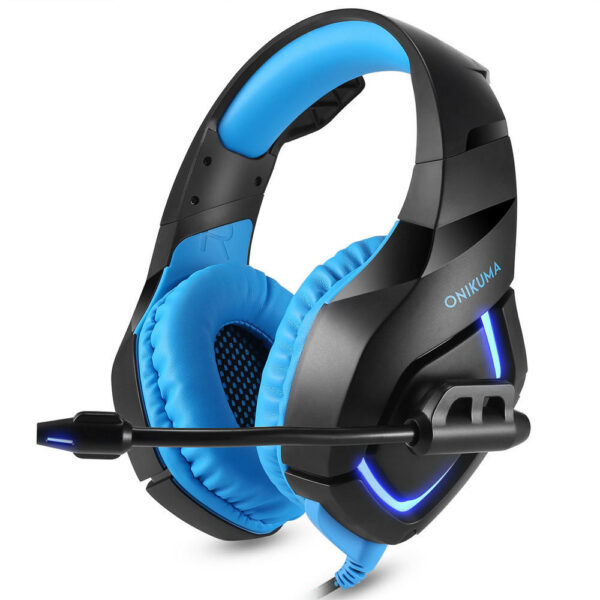 ONIKUMA K1-B Gaming Headphone Flexible Light Bass Stereo Over Ear Headset Headphone with Mic