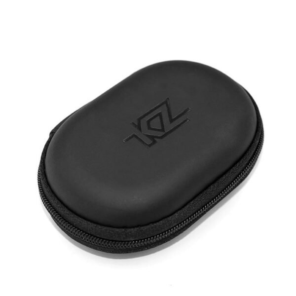 Original KZ Oval PU Earphone Bag Portable Shockproof Zipper Earphone Cable Storage Box Case